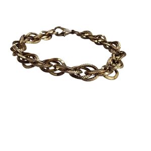 Gold Tone Textured Chain Bracelet